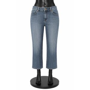 Chico's Platinum‎ Womens Grayson M Crop Jeans Size 2 Denim Light Wash Stretch